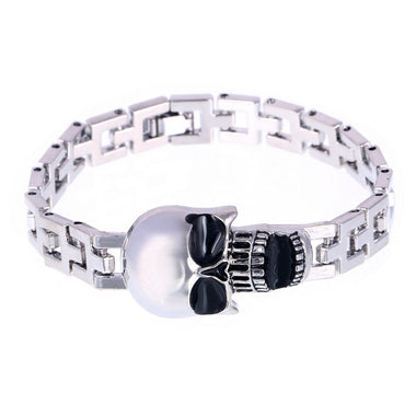 Unique Silver Plated Skull Bracelet