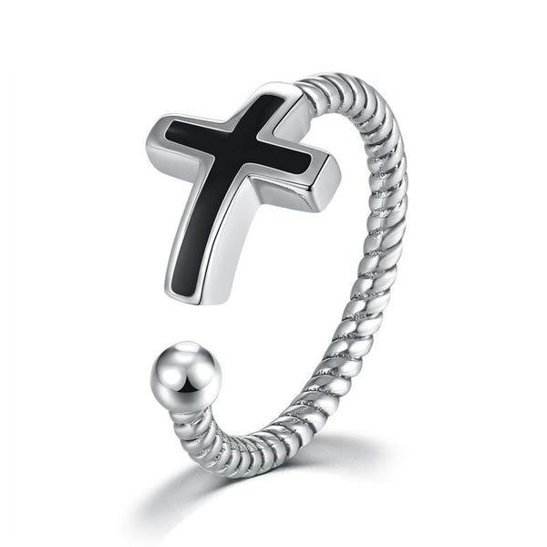 Sterling Silver Opening Cross Novelty Ring